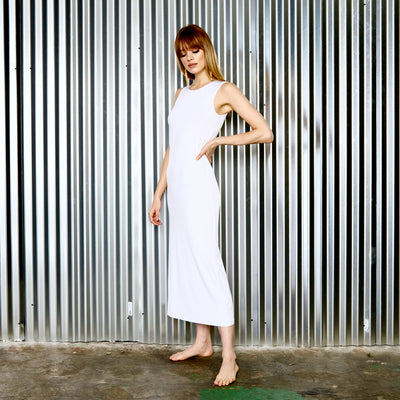 maxi slip without sleeves WHITE 6